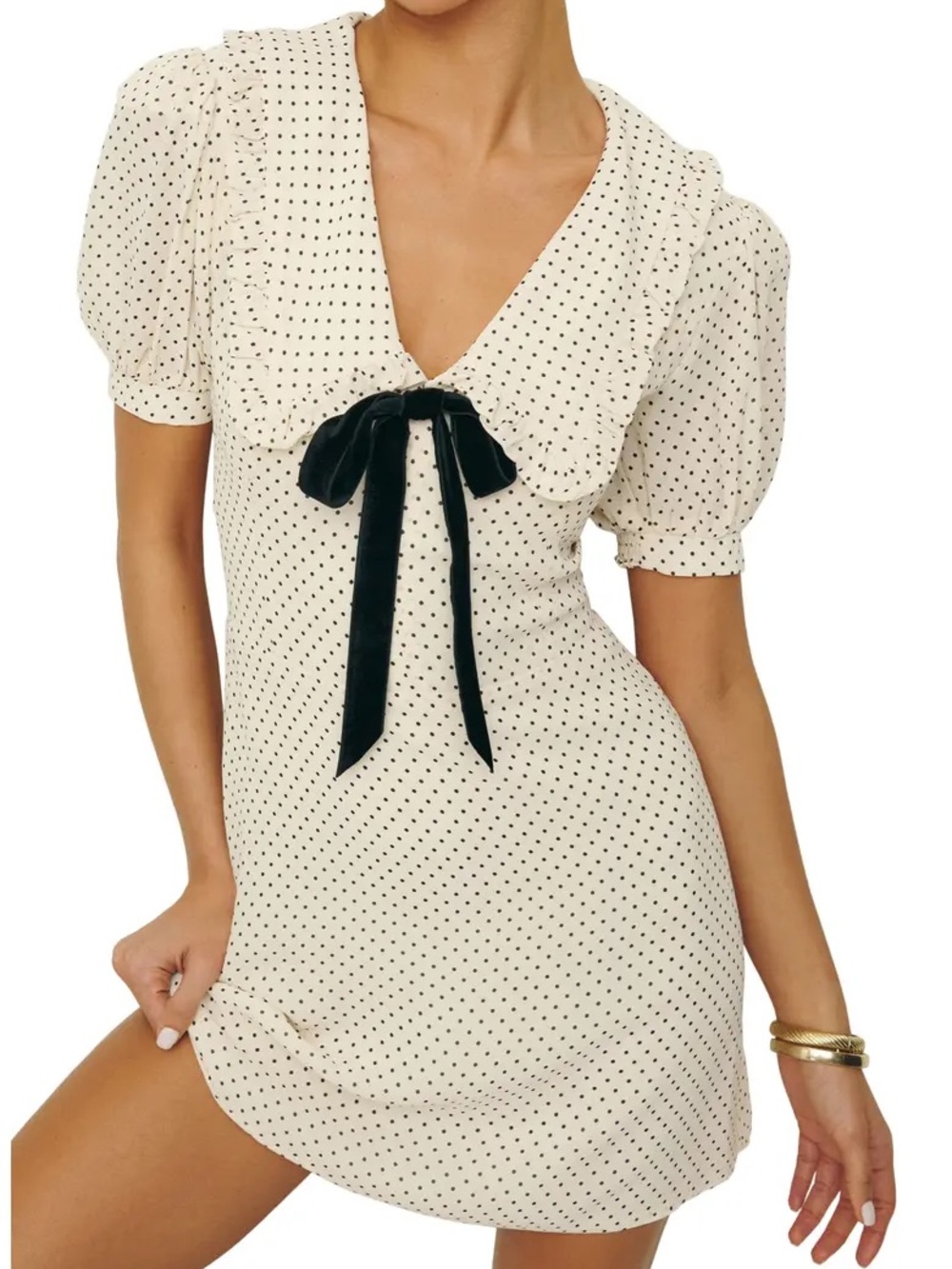 Reformation Kaylia Tie Neck Minidress